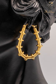 Wire Earrings with Chunky Rings