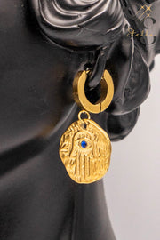 Hand Blue Stone Stud Earrings