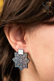 Arabic-Style Earrings – White Enamel