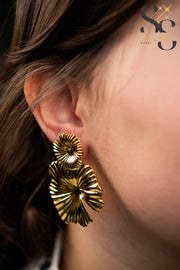 Bracelet-Style Rose Earrings