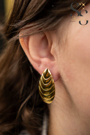 Faceted Teardrop-Like Earrings