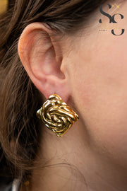 Faceted Rhombus Earrings