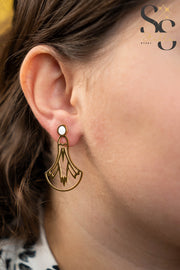 Pharaonic Lotus Flower Earrings – White Shell