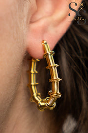 Wire Earrings with Chunky Rings