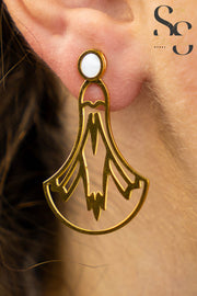 Pharaonic Lotus Flower Earrings – White Shell