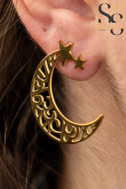 Ramadan Crescent and Stars Earrings