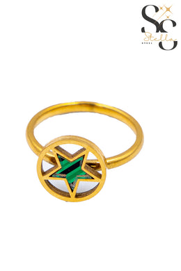 Star Frame Ring with Pearl