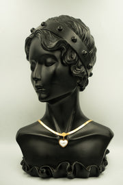 White Stone Heart Necklace