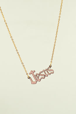 Jesus Necklace with Pink Enamel