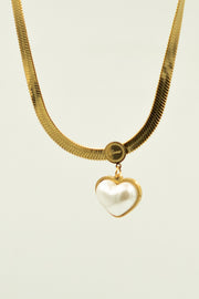 White Stone Heart Necklace