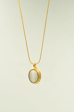 White Stone Necklace, Oval