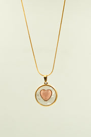 Pink Stone Heart Necklace