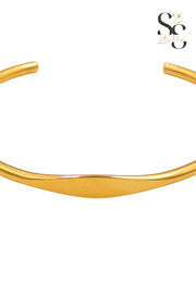Oval Alloy Bangle with Laser Engraving