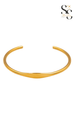 Oval Alloy Bangle with Laser Engraving