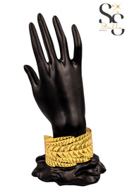 Engraved Leaf Bangle