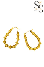 Wire Earrings with Chunky Rings