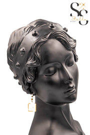 Sun Frame White Shell Stud Earrings