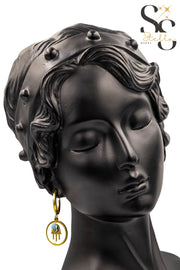 Hand White Enamel Stud Earrings