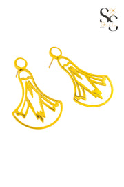 Pharaonic Lotus Flower Earrings – White Shell