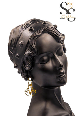 Pharaonic Lotus Flower Earrings – White Shell