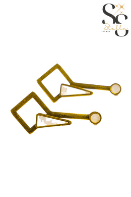 Geometric White-Shell Earrings