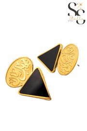 حلق جميل جمال مثلث صدف أسود