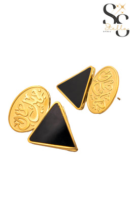 حلق جميل جمال مثلث صدف أسود