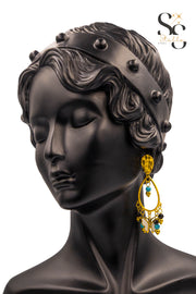 Dangling Butterfly Enamel Earrings – White