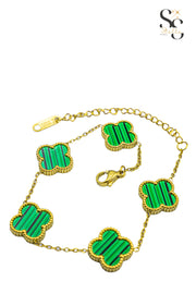 Van Cleef Striped Green Bracelet