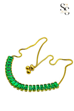 Green Tennis Shackle Bracelet
