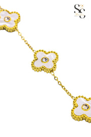 Van Cleef White Shell Stones Bracelet