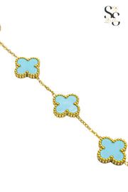 Van Cleef Sky Blue Shell Bracelet