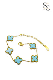 Van Cleef Sky Blue Shell Bracelet