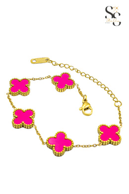 Van Cleef Fuchsia Shell Bracelet