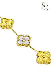 Van Cleef Gold X White Shell Stones Bracelet