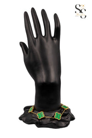 Van Cleef Striped Green Bracelet