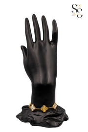 Van Cleef Gold X White Shell Stones Bracelet