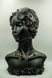 Green Stone Necklace, Round Stones