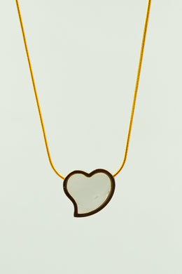 Large White Shell Heart Necklace