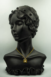 Evil Eye Necklace with White Enamel