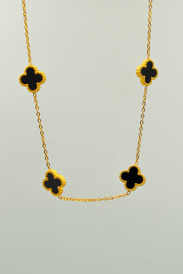 Van Cleef Necklace with Black Shell, 5 Charms