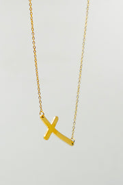 Slanted Cross Necklace