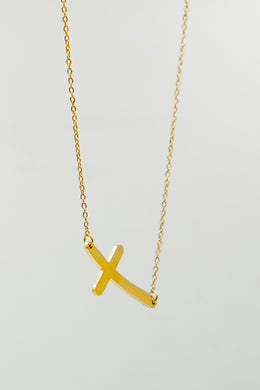 Slanted Cross Necklace