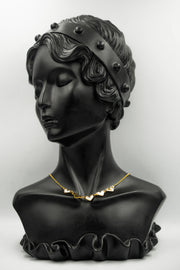 Gold and White Shell Hearts Necklace