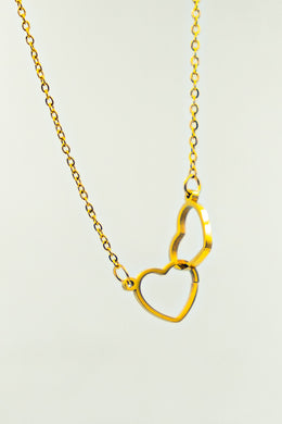 Double Hollow Heart Necklace