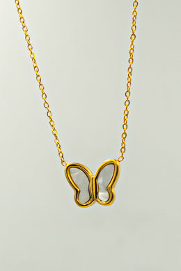 White shell butterfly Necklace
