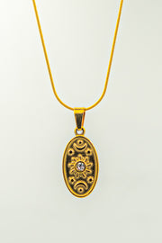 Celestial Shapes Necklace with Oval Frame