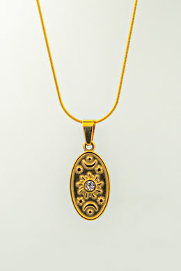 Celestial Shapes Necklace with Oval Frame