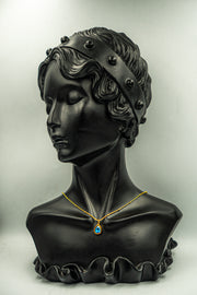 سلسلة فص أزرق دمعة صغيرة