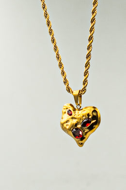 Red Zircon Heart Necklace